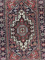 Full view of Bidjar Goltog Persian rug showing complete pattern and colors