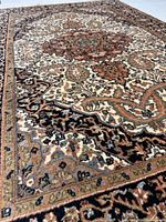 Oblique view showing pile texture and border detail