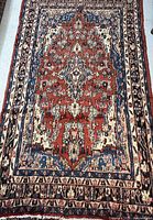 Full view of rug showing overall pattern and borders