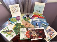 All greeting cards and envelopes displayed upright and spread out