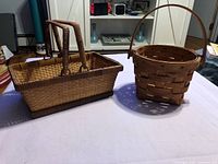 Both Longaberger baskets side by side