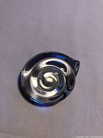 Top view of clear crystal nautilus paperweight