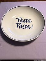 Top view showing full bowl design and lettering