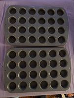 Both Wilton 24-cup mini muffin pans top view