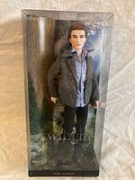 Front view of boxed Edward Cullen Barbie doll