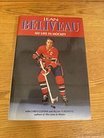 Front dust jacket of the signed Jean Béliveau hardcover book