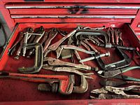 Drawer view showing all assorted tools