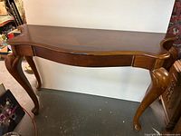 Full view of mahogany console table