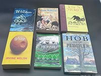 All six books arranged front covers visible