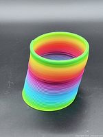 Rainbow slinky standing upright