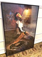 Front view of framed Justin Bua print