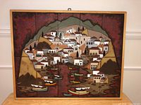 Front view of entire framed tile mural