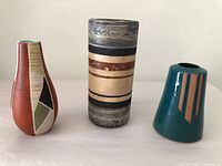 Three vases side by side