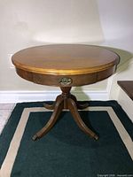 full view of round drum side table
