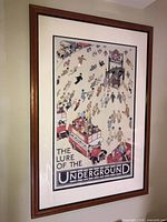 Full view of framed poster on wall