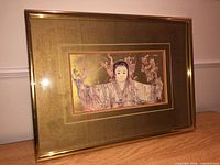 Framed Edna Hibel signed print full view