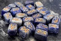 all 25 sodalite rune stones showing gold runes