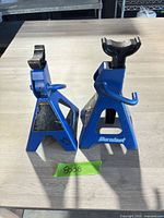Front view of both blue Duralast jack stands
