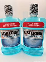 Front view of two Listerine UltraClean 1.5 L bottles