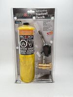 Front view of sealed PROTORCH UF-4931 kit showing torch head and fuel cylinder