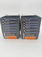 Front view showing stack of 12 Stinson parts bins