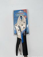Front view of ToolDeal 10" lock grip pliers in blister pack