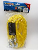 Front view of sealed ToolDeal 14 ft tow rope with hooks