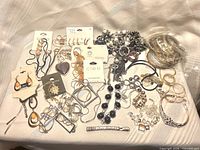 Grouping of all jewellery pieces laid out