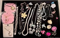 Overall view of tray showing full assortment of jewelry pieces