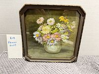 Full view of framed floral print