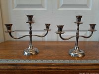 Both candelabra side by side showing overall design and dimensions