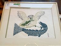 Full view of framed print in silver frame with mats