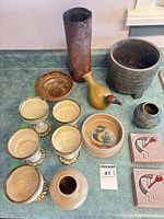 Group shot of all ceramic and stoneware pieces