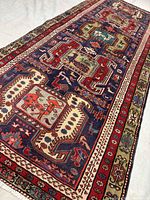 Full view of Ardabil wool runner rug