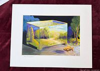 Front view of matted goldfish art print