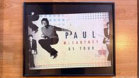 Front view of framed Paul McCartney US Tour 2005 poster