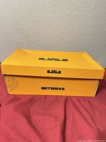 Top view of orange LeBron shoe box