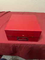 Closed red storage case