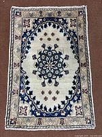 Full view of Naein rug showing size, pattern, fringe