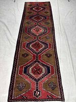 Full view of the Sarab runner rug showing entire length and pattern