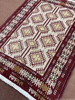 Full perspective view of rug showing overall design and colors