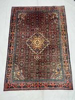 Full view of Zanjan rug showing overall design and dimensions