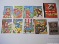 Overall view of 10 children’s books laid out