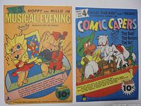 Front covers of both 1940s paper toy booklets showing titles and artwork