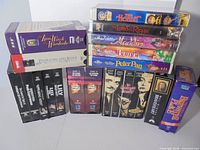 Group shot showing all VHS tapes and boxed sets