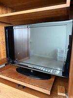 Front view of Samsung TV on stand