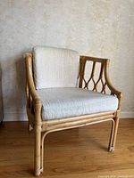 Front three-quarter view showing full chair