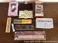 All games arranged on table displaying boxes and contents