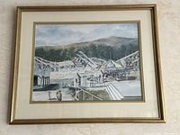 Full view of framed print on wall