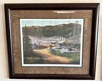 Full view of framed print with mat and frame